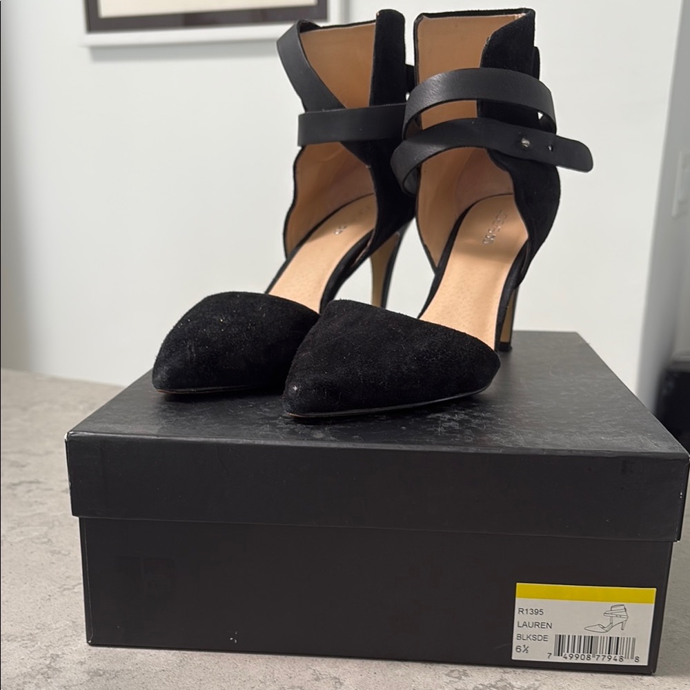 Joe's Jeans Black Stiletto Heels with Ankle Straps